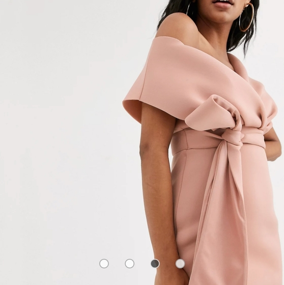 Asos design fallen shoulder pink dress, size 6. Absolutely stunning. New - Picture 2 of 7